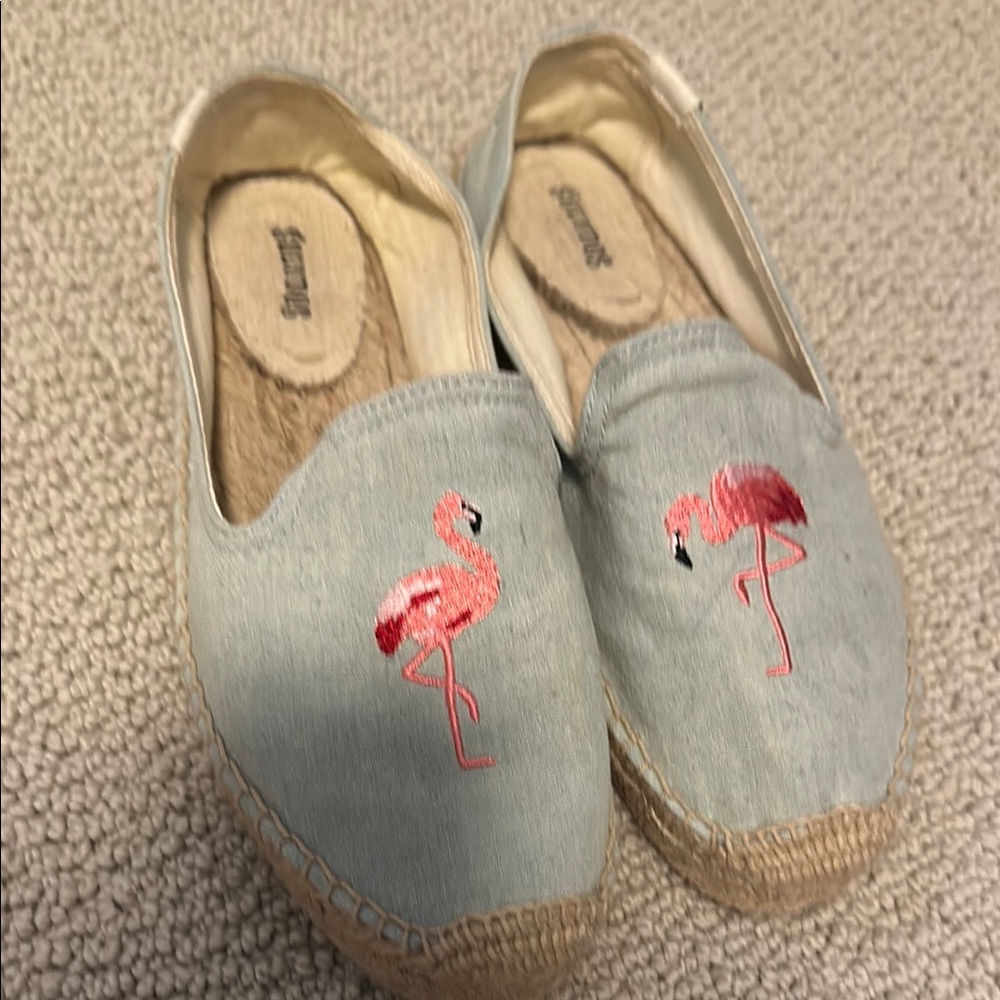 Stylish Flamingo Embroidered Espadrilles